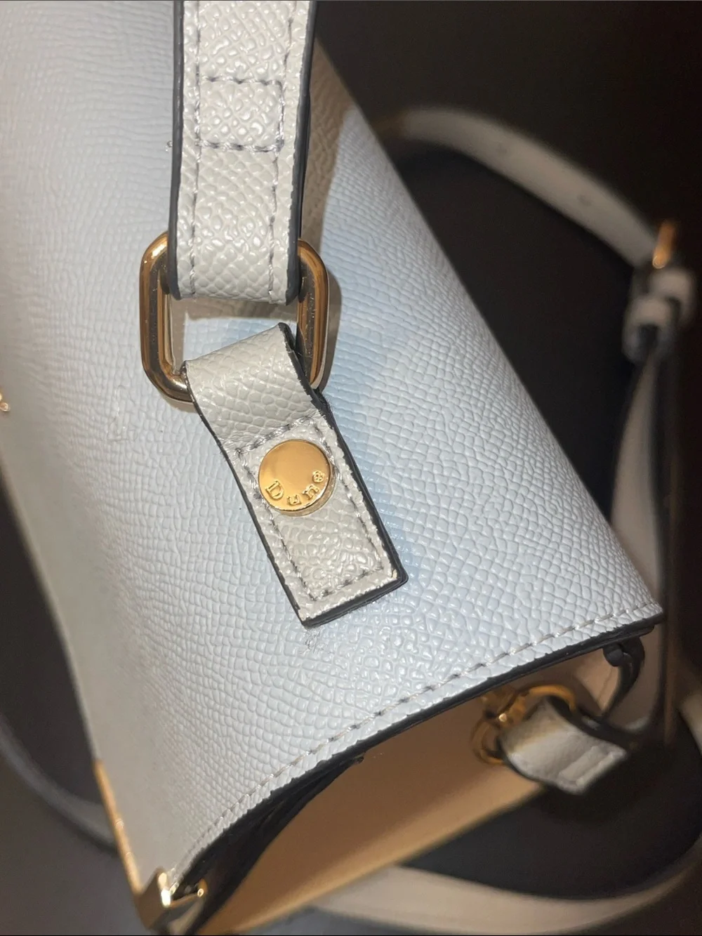 Dune London Pale Blue Structured Top-Handle Satchel